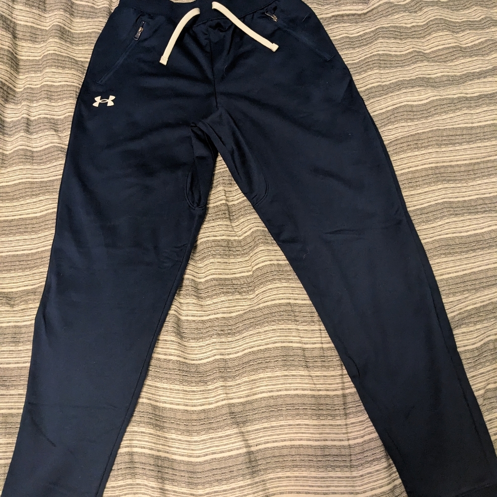 NWT Under Armour UA Youth Pennant Pant Joggers L Navy Blue